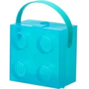 LEGO - Lunchbox Brick 4 met Handvat Transparant - Nylon - Blauw pas cher