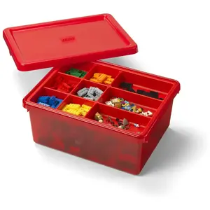 LEGO Autre Boîte de rangement à compartiments - rouge 5009343 pas cher