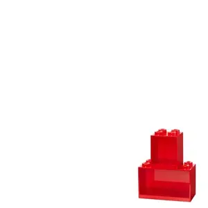 LEGO Iconic Brick Boekenplanken 4 + 8 Noppen - Set van 2 Stuks - Rood pas cher