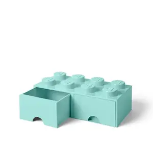 LEGO Autre Brique 8 tenons avec tiroirs - bleu turquoise 5006182 pas cher