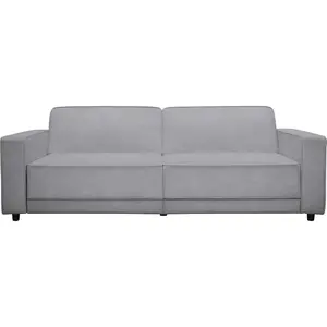 DOREL HOME Allie | Canapé clic-clac 3 places en velours gris clair pas cher