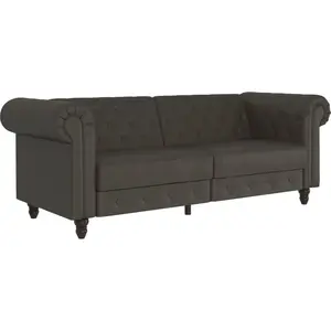 LOFT24 Felix | Lit 3 places en microfibre anthracite pas cher
