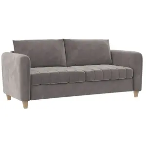 COSMOLIVING BY COSMOPOLITAN Coco | Canapé 3 places en velours gris clair pas cher