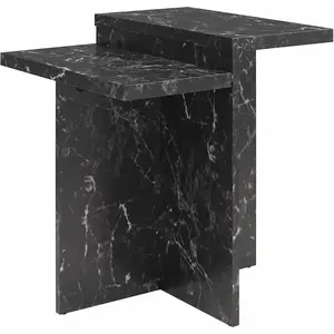 LOFT24 Brielle - Table Basse En Effet Marbre Noir pas cher