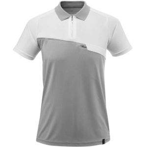 Comparateur de prix : Mascot Advanced Poloshirt met borstzak 17283-945 - grijs-gemêleerd/wit - L
