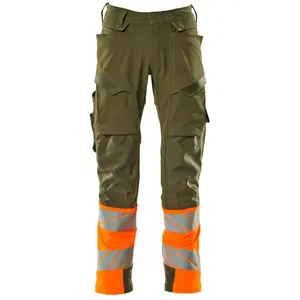 Comparateur de prix : Mascot Accelerate Safe Broek Met Kniezakken 19179 - Mannen - Mosgroen/Oranje - 60