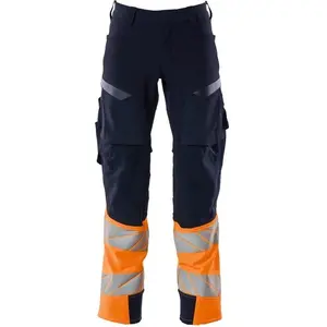 Mascot Accelerate Safe Broek Met Kniezakken 19179 - Mannen - Navy/Oranje - 47 pas cher