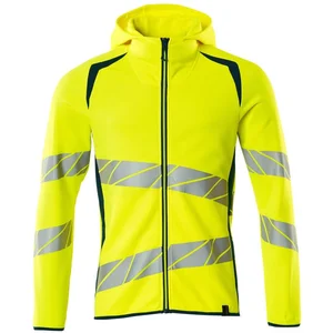 Mascot Accelerate Safe Capuchontrui met rits 19284-781 - hi-vis geel/donkerpetrol - S pas cher