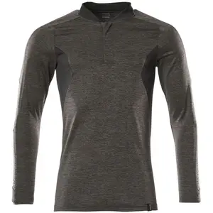 Comparateur de prix : Mascot Accelerate Poloshirt, met lange mouwen 18081-810 - donkerantraciet-gemêleerd/zwart - L