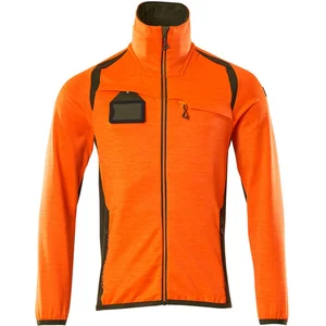 Mascot Accelerate Safe Fleecetrui met rits 19403-316 - hi-vis oranje/mosgroen - S pas cher