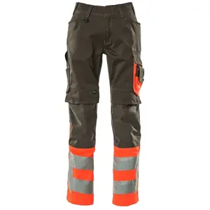 Mascot Safe Supreme Broek met kniezakken 15679-860 - donkerantraciet/hi-vis rood - C46 - 82 pas cher