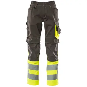 Mascot Safe Supreme Broek met kniezakken 15679-860 - donkerantraciet/hi-vis geel - C54 - 76 pas cher
