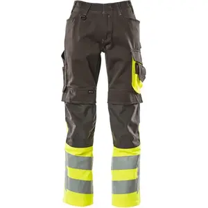 Mascot Safe Supreme Broek met kniezakken 15679-860 - donkerantraciet/hi-vis geel - C54 - 82 pas cher