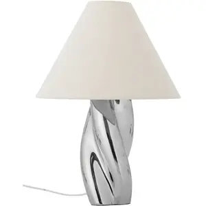 Bloomingville, Lampe de table, - Silva Tischlampe - Silber - Steingut pas cher