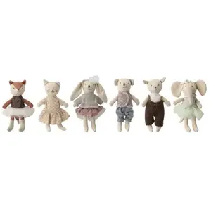 Bloomingville Coffret 6 peluches animaux (10 x 16 cm) pas cher