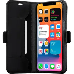 Comparateur de prix : iPhone 12 Pro Max Bookcase hoesje - dbramante1928 - Effen Zwart - Leer