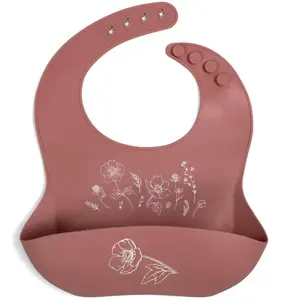 Filibabba Bavoir silicone imprimé Fleurs d'automne pas cher