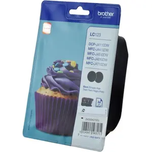 Brother LC123BK - pack de 2 - à rendement élevé - noir - originale - cartouche d'encre pas cher
