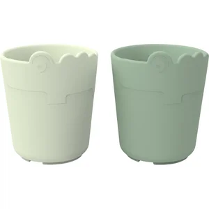Done By Deer Lot de 2 gobelets Kiddish Croco Vert pas cher