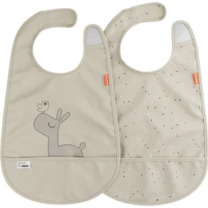 Done By Deer Lot de 2 bavoirs imperméables à velcro Lalee Sable pas cher