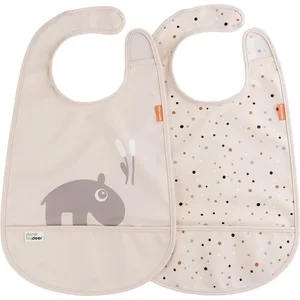 Done By Deer Lot de 2 bavoirs imperméables à velcro Ozzo Rose pas cher