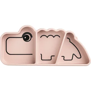Done By Deer Assiette en silicone avec ventouse Croco Rose pas cher