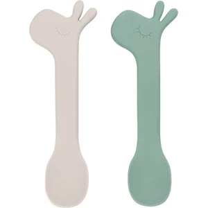Done By Deer Lot de 2 cuillères en silicone Lalee vert pas cher