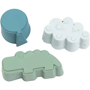 Lot de 3 moules en silicone Happy clouds Bleu pas cher