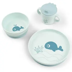 Done by Deer Coffret repas Wally Bleu (3 pièces) pas cher
