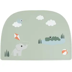 Done By Deer Silicone Placemat | Playground Green pas cher