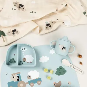 Lot de 3 langes Tiny farm Sable (65x65 cm) pas cher