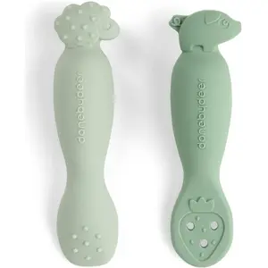 Done By Deer Tiny Farm Oefen Lepel Set - Green pas cher