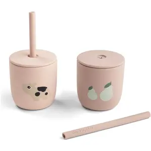 Done By Deer Silicone Rietjesbeker 2st | Tiny Farm Powder pas cher