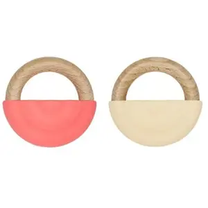 OYOY Mini Lot de 2 anneaux de dentition Rainbow Cherry Red-Vanilla pas cher