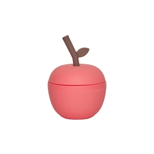 OYOY Mini Tasse en silicone avec paille Pomme cherry pas cher
