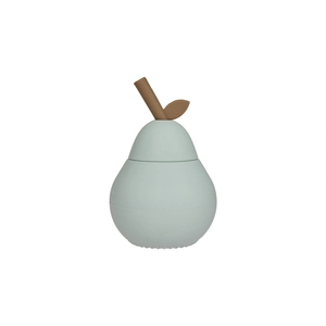 OYOY Mini Tasse en silicone avec paille Poire mint pas cher
