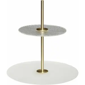 Hübsch Hubsch Ripple Etagere Frosted/Brass ø30xh31cm pas cher