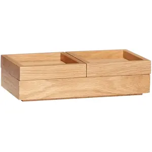 HÜBSCH INTERIOR - FSC® eiken houten opbergbox met drie bakjes - 24x12x... pas cher