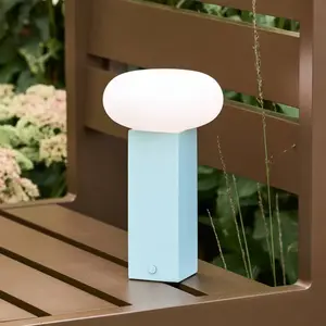 Hübsch, Lampe de table, Low Tragbare Lampe Blau pas cher