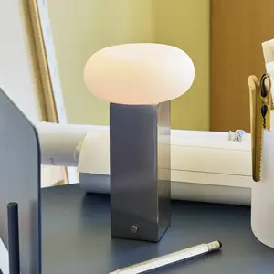 Hübsch, Lampe de table, Low Tragbare Lampe Nickel pas cher