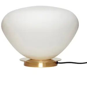 HÜBSCH INTERIOR - Tafellamp van melkglas met messing voet - ø39xh28cmVendu parbol