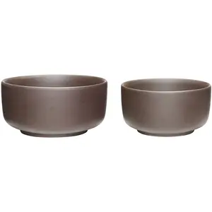 Hübsch Clay Bowls Brown (set of 2) pas cher