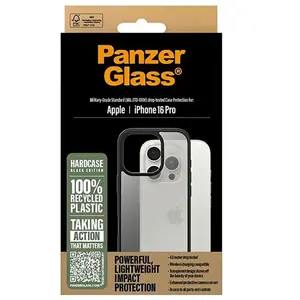 PanzerGlass HardCase - Coque de protection pour téléphone portable - polyuréthanne thermoplastique (TPU), polycarbonate - noir - pour Apple iPhone 16 Pro pas cher