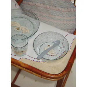 Set repas paillettes bleu TU pas cher