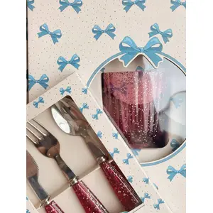 Set de couverts en inox rose TU pas cher