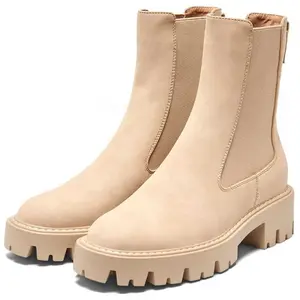 Bottines Only Shoes Onlbetty-1 Nubuck Pu Boot Beige - 41 pas cher