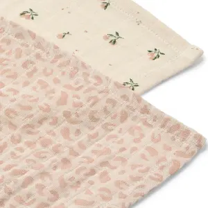 Liewood Lot de 2 langes Lewis Mini Leo-Peach (65 x 65 cm) pas cher