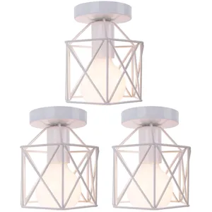 Wottes - Plafonnier Industrielle Vintage Lampe de Plafond Cage en Méta... pas cher