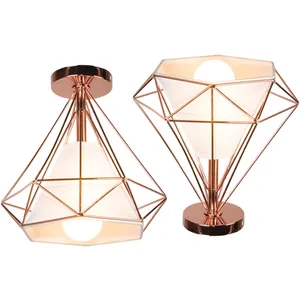 Wottes - E27 Plafonnier Moderne Lampe de Plafond Abat-jour Diamant en ...Vendu parmanomano