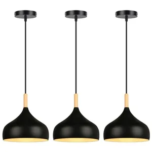 Wottes - Lustre Suspension Moderne E27 Lampe Suspension Métal Bois Sus...Vendu parmanomano